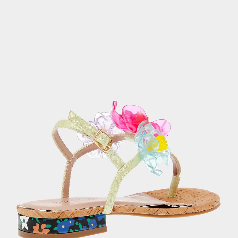 Betsey Johnson Green Pink Floral Sandals - Never Worn - Picture 3 of 6